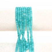 Rondes aplaties facettées 4.5x2.5 mm Jade teintée - Bleu Turquoise x38cm