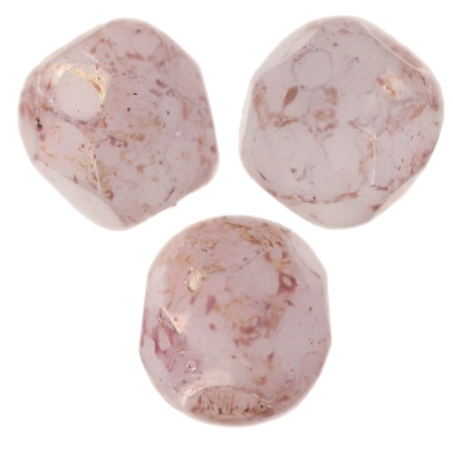 Facettes 3 mm Chalk White Topaz Terracotta Red x50