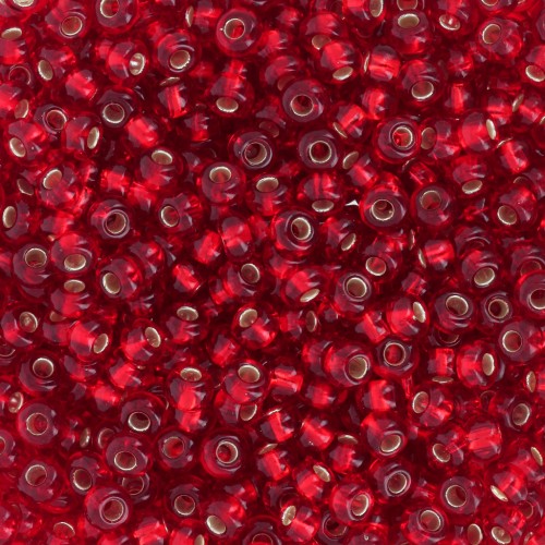 Preciosa Perles rocailles 9/0 2.5 mm - Light Siam Silver Lined x20g