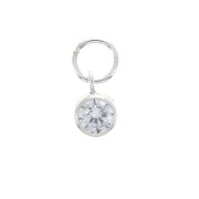 Pendentif 7x4.5 mm avec anneau parallèle - Oxyde de Zirconium - Argent 925 x1