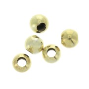 Perles rondes 4 mm - gros trous - en Argent 925 Doré à l'or fin x25|raw }}