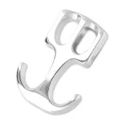 Fermoir crochet ancre 29x20 mm - Placage Argent fin vieilli x1