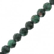 Perles rondes facettées 3 mm en pierre gemme Malachite x25|raw }}
