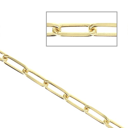Chaîne maille rectangle 5.6 mm Plaqué Or 3 microns x20 cm