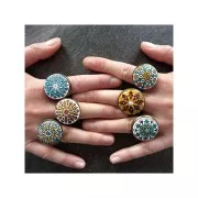 Bague serti réglable pour cabochon fond plat 20 mm en Acier inox x1