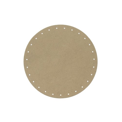 Base ronde percée en fibre de bois 27 trous pour panier à tisser 20 cm Naturel x1