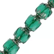Facettes Antiques  6 mm Emerald Silver x20