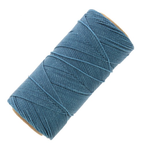 Bobine de fil ciré Linhasita pour micro macramé 0.5 mm - Bleu capri (226) x335m