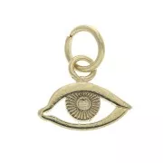 Breloque Oeil ajouré avec anneau ouvert - 8x10 mm - Plaqué Or 3 microns x1