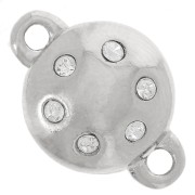 Fermoir aimanté 11 mm strass - Rhodié - Crystal x1|raw }}