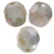 Facettes 4 mm Chalk White Blue Luster x50