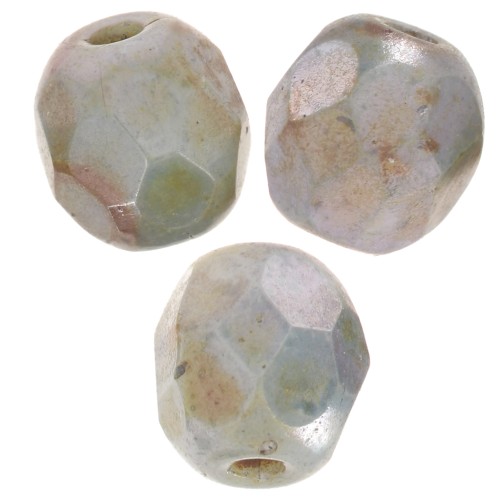 Facettes 4 mm Chalk White Blue Luster x50