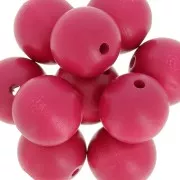 Ronde en bois 20 mm Fuchsia x5