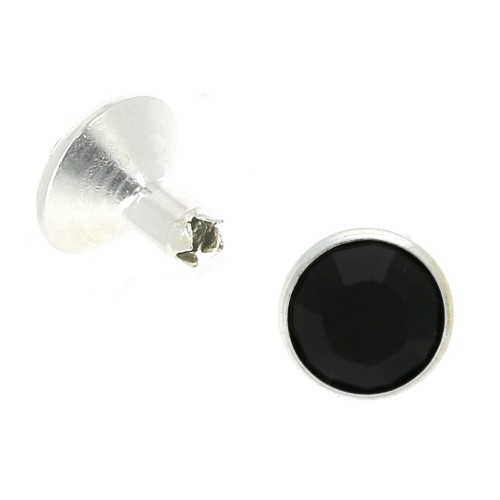 Rivet PureCrystal 53005 8 mm Jet / Argenté x1