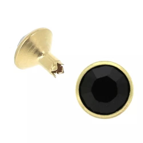 Rivet PureCrystal 53005 8 mm Jet / Doré x1