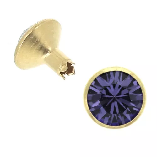 Rivet PureCrystal 53005 8 mm Tanzanite / Doré x1