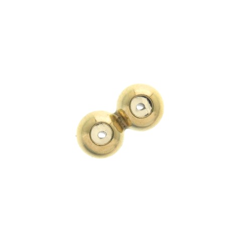 Connecteur double stoppeur 8 mm avec trous de 0.6 mm en Gold Filled (or laminé) x1