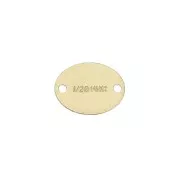 Intercalaire ovale 2 trous marquée 1/20 14K 7.2x5.5 mm Gold filled (or laminé)  x1