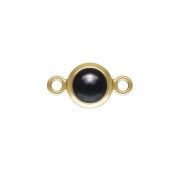 Intercalaire rond 4.6 mm Imitation Black Onyx - Gold filled (or laminé)  x1