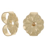 Clous d'oreilles disque 6 mm pour cabochon - Gold filled (or laminé) x2
