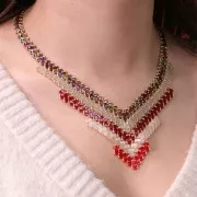 Miyuki Half Tila Beads 5x2.3x1.9mm HTL-4521 - Opaque Red Picasso x10g