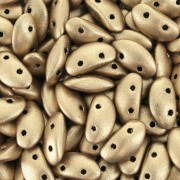 Perles en verre MobyDuo 2 trous 3x8 mm Gold Mat x50|raw }}