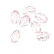 Perles poires en verre facetté 6x8 mm - Rosaline x20