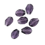 Perles poires en verre facetté 6x8 mm - Dark Amethyst x20