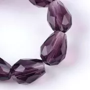 Perles poires en verre facetté 6x8 mm - Dark Amethyst x20