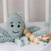 Clip amovible attache sucette/tétine 46 mm en bois - Naturel x1