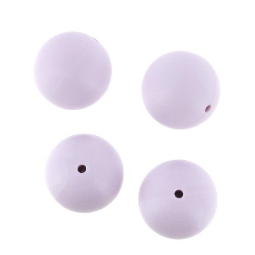 Perles en silicone 18 mm pour attache sucette/tétine - Lavande x4