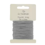 Corde en polyester 1.5 mm pour attache sucette/tétine - Gris x10 m