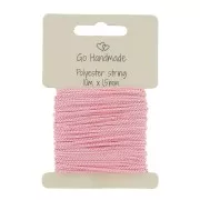 Corde en polyester 1.5 mm pour attache sucette/tétine - Rose x10 m