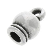 Embouts pour création de bijoux spirale ou pour cordon 3 mm - Placage Argent fin vieilli x4