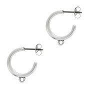 Créoles 1 anneau à décorer 19 mm - Placage Argent fin vieilli x2