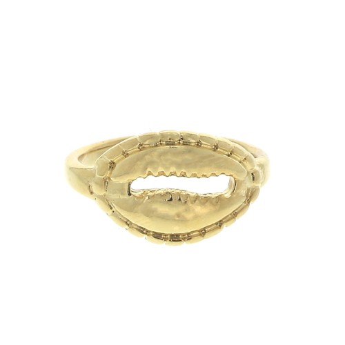 Bague réglable avec coquillage cauri - Doré à l'or fin x1