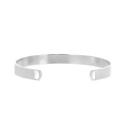 Bracelet jonc en laiton 2 trou 6x150 mm - Placage Argent fin vieilli x1|raw }}