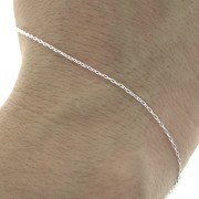 Chaîne fine maille Forçat ovale allongée 1 mm - Placage argent fin x1m