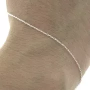 Chaîne fine maille Forçat ovale allongée 1 mm - Placage argent fin x1m