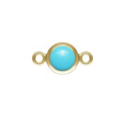 Intercalaire rond 4.6 mm Imitation Turquoise-- Gold filled (or laminé)  x1