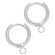 Dormeuses créoles ronde avec anneau ouvert 18.5 mm - Argent 925 x2