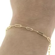 Chaîne maille rectangle limée 3 mm en Gold filled (or laminé)  x 20 cm