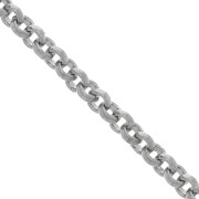 Chaîne maille Jaseron 3.5 mm Rhodié x1m