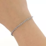 Chaîne maille Jaseron 3.5 mm Rhodié x1m