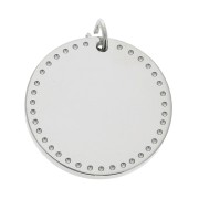Pendentif rond travaillé 20 mm avec anneau ouvert en Acier inox x1|raw }}
