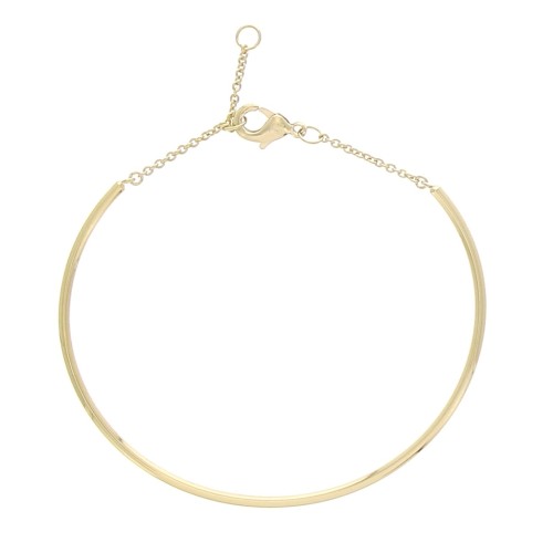 Bracelet demi jonc 120 mm avec chainette Plaqué Or 3 microns x1