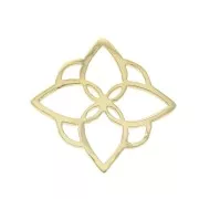 Pendentif / Intercalaire arabesque - forme fleur 16 mm - Plaqué Or 3 microns x1