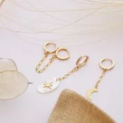 Pendentif lune 14x7.5 mm - Plaqué Or 3 microns x1