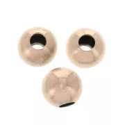 Perles rondes - Fabrication européenne - 6 mm Argent 925 Doré Rose x10