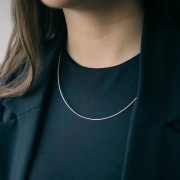 Tour de cou chaîne maille oméga - Fabrication européenne - 1mm en Argent 925 x50cm